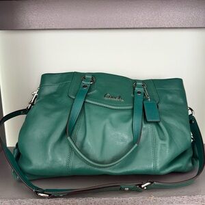 Coach Green Leather Bag